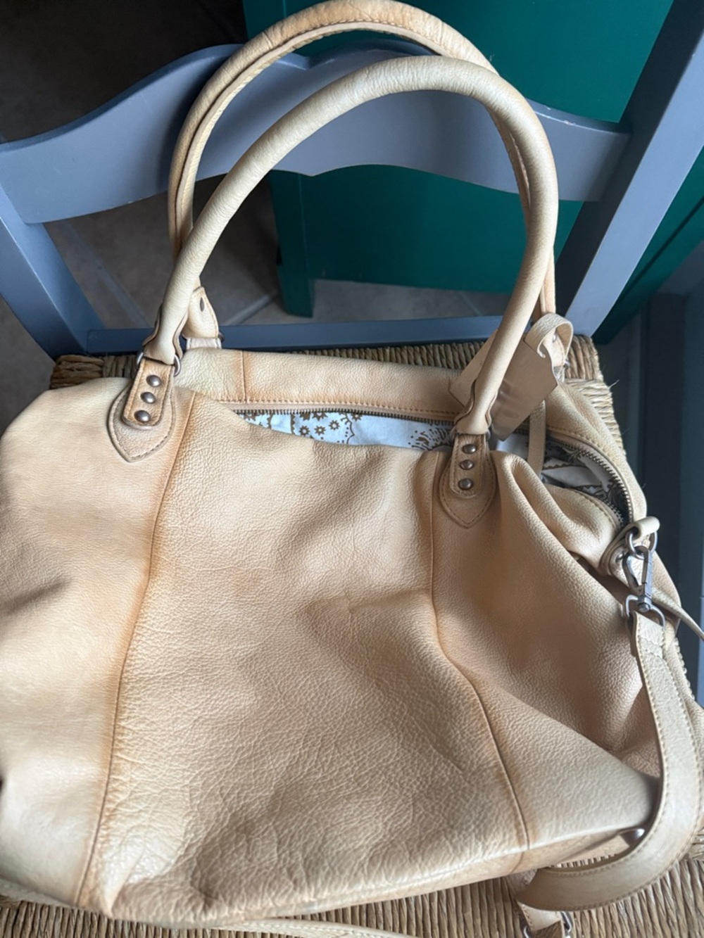 We The Free Emerson tote Italian straw Leather Hobo with Braided Accents - Picture 15 of 16